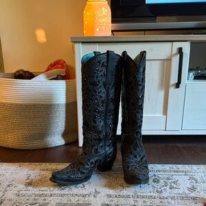 Corral Black Heeled Boots